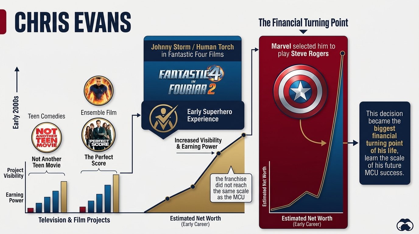 Chris Evans net worth from Marvel salary and Avengers earnings
