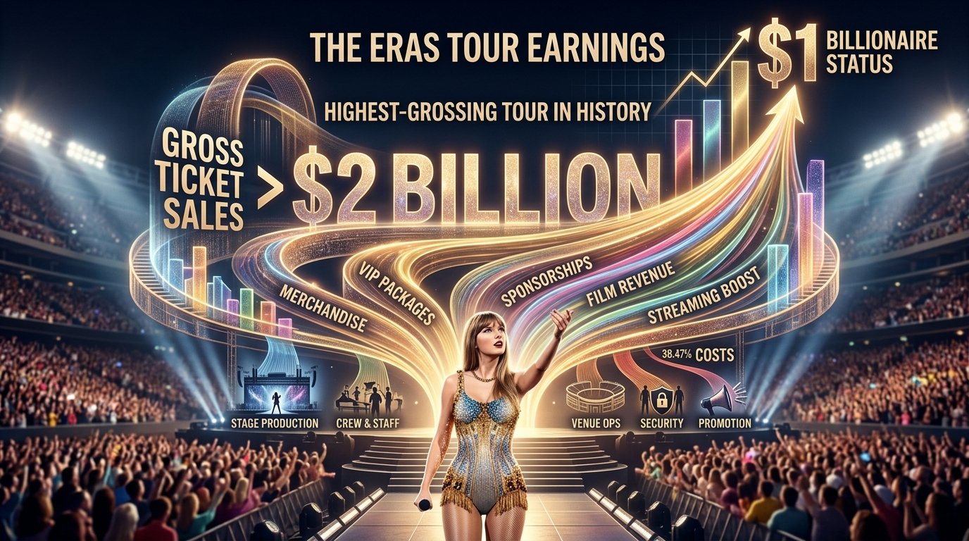 Taylor Swift net worth from Eras Tour earnings and concert revenue