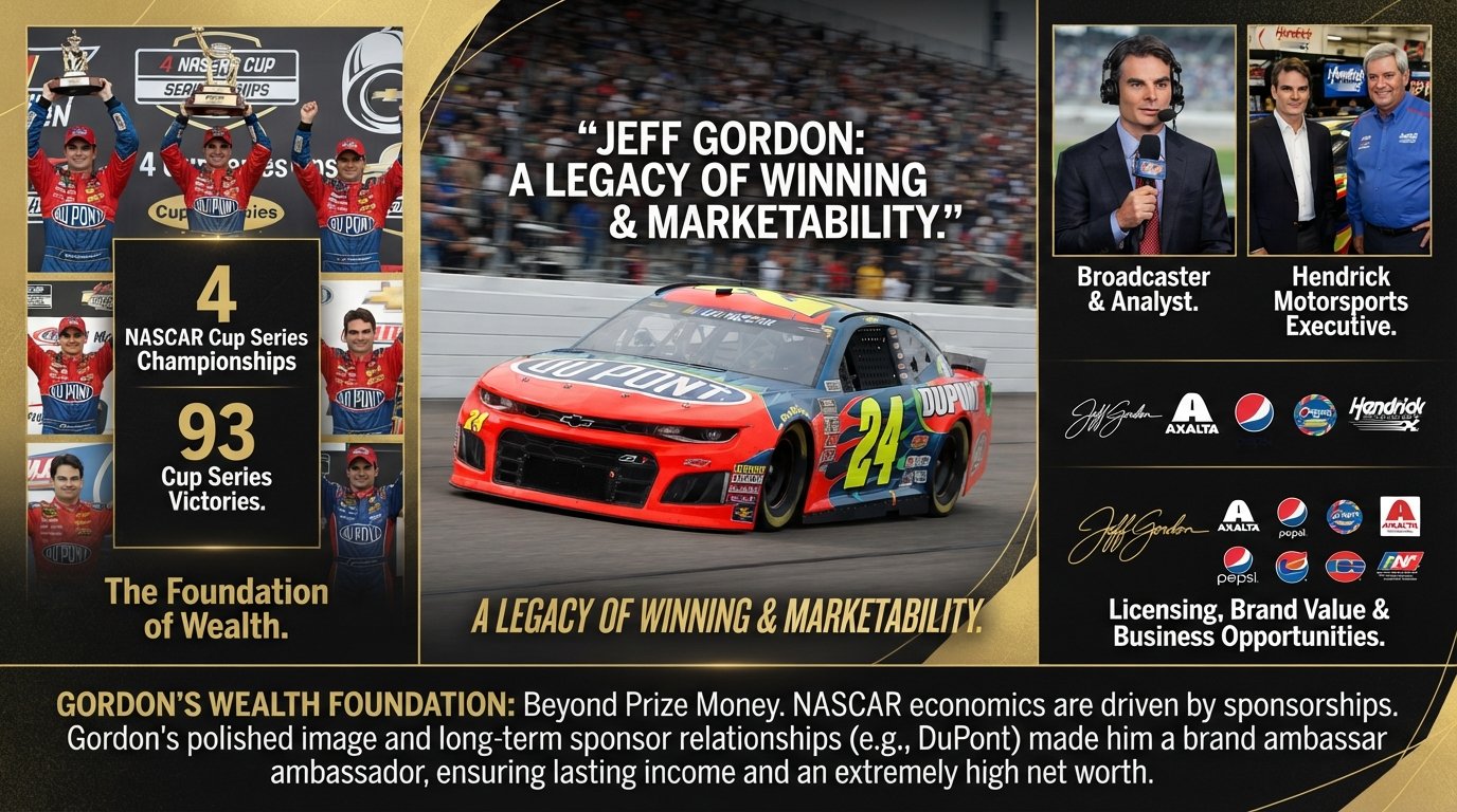 Jeff Gordon net worth from NASCAR career wins and championships