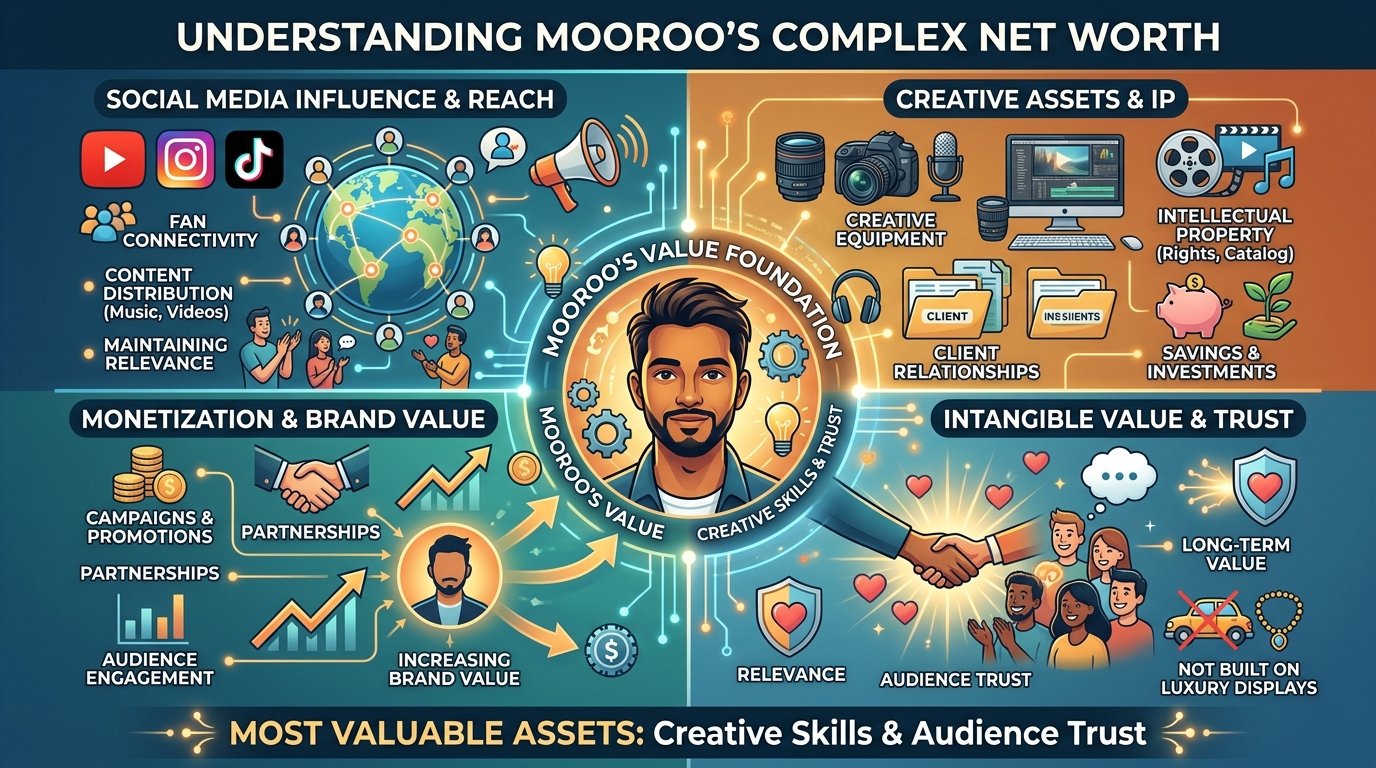 Mooroo net worth assets filmmaking equipment and creator income
