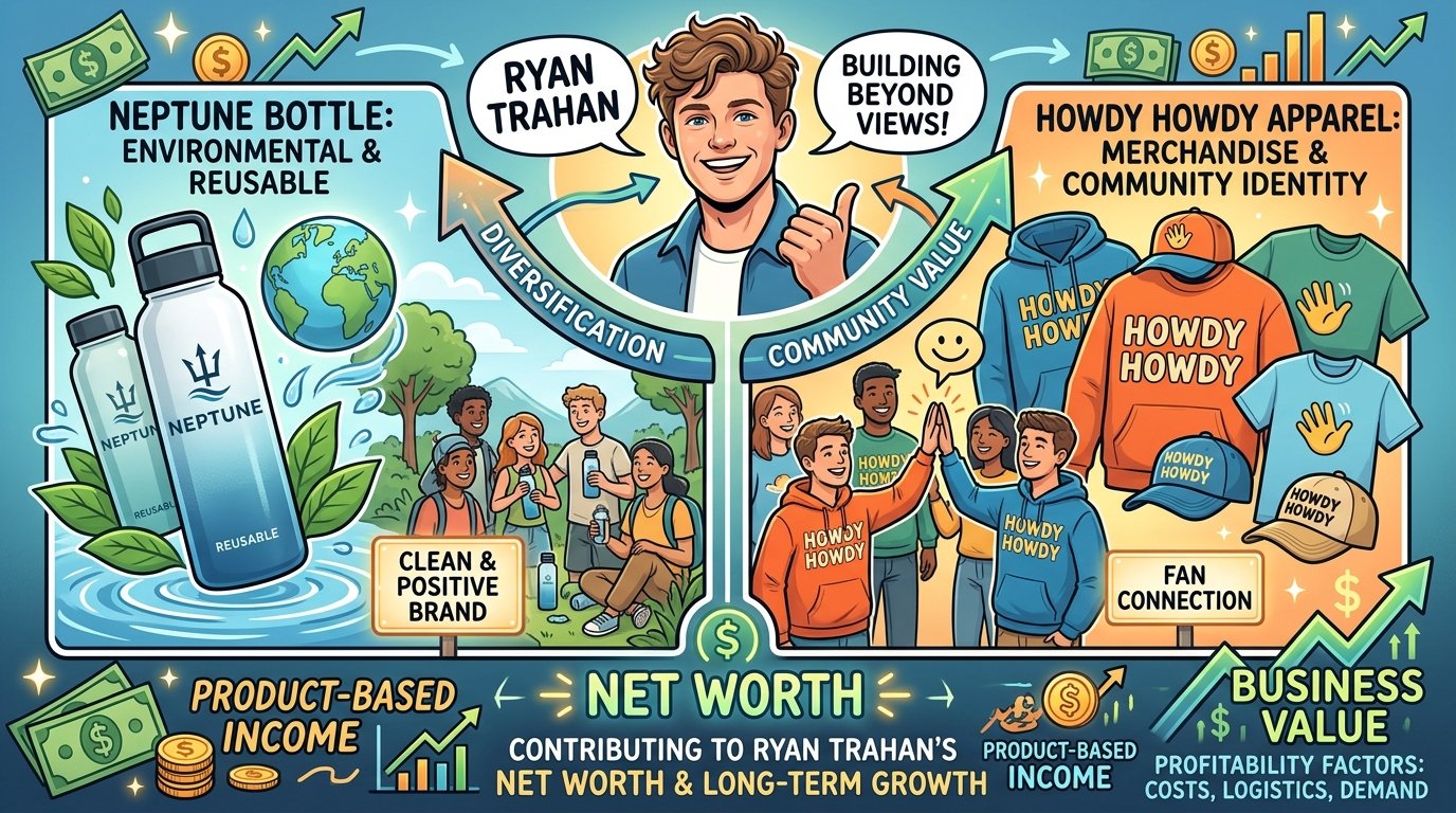 Ryan Trahan net worth from Joyride Sweets Neptune Bottle and business ventures