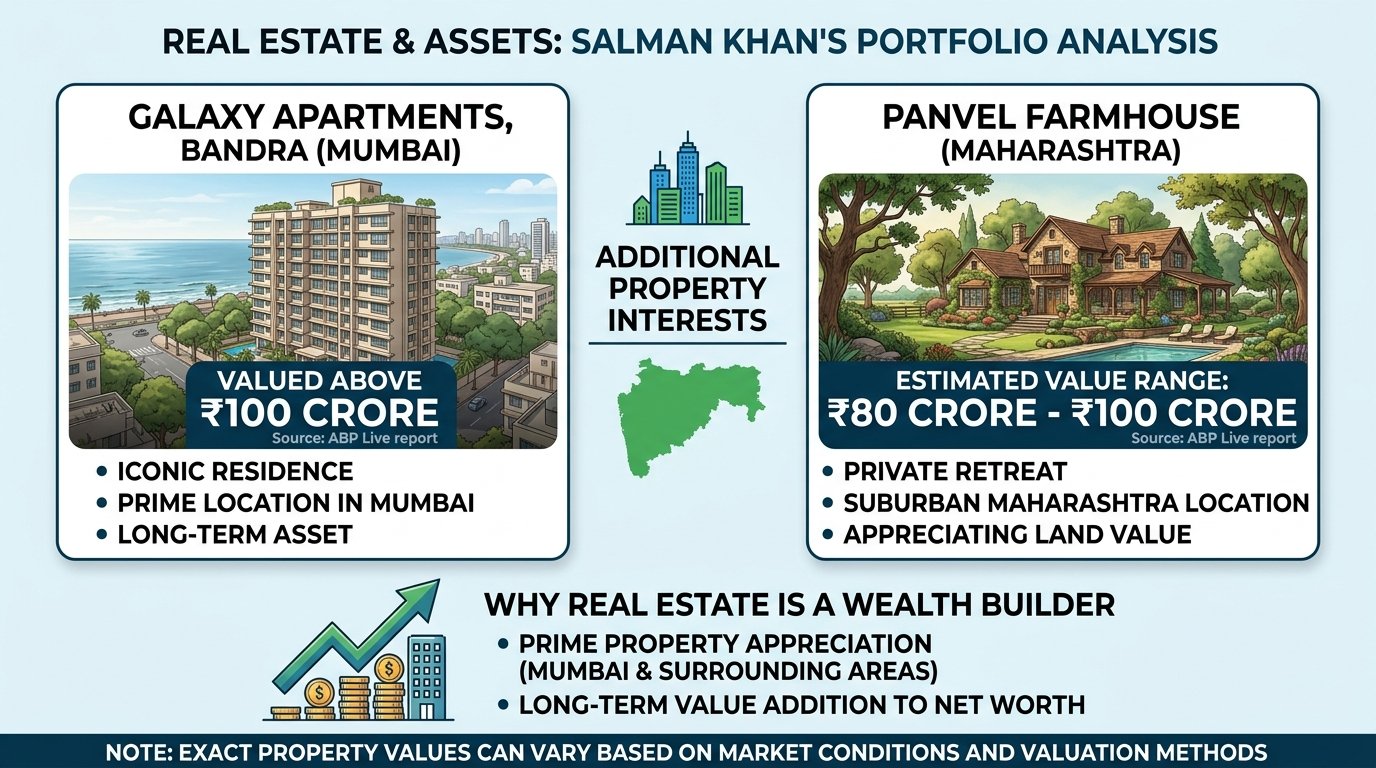 Salman Khan net worth real estate assets Galaxy Apartments and Panvel farmhouse