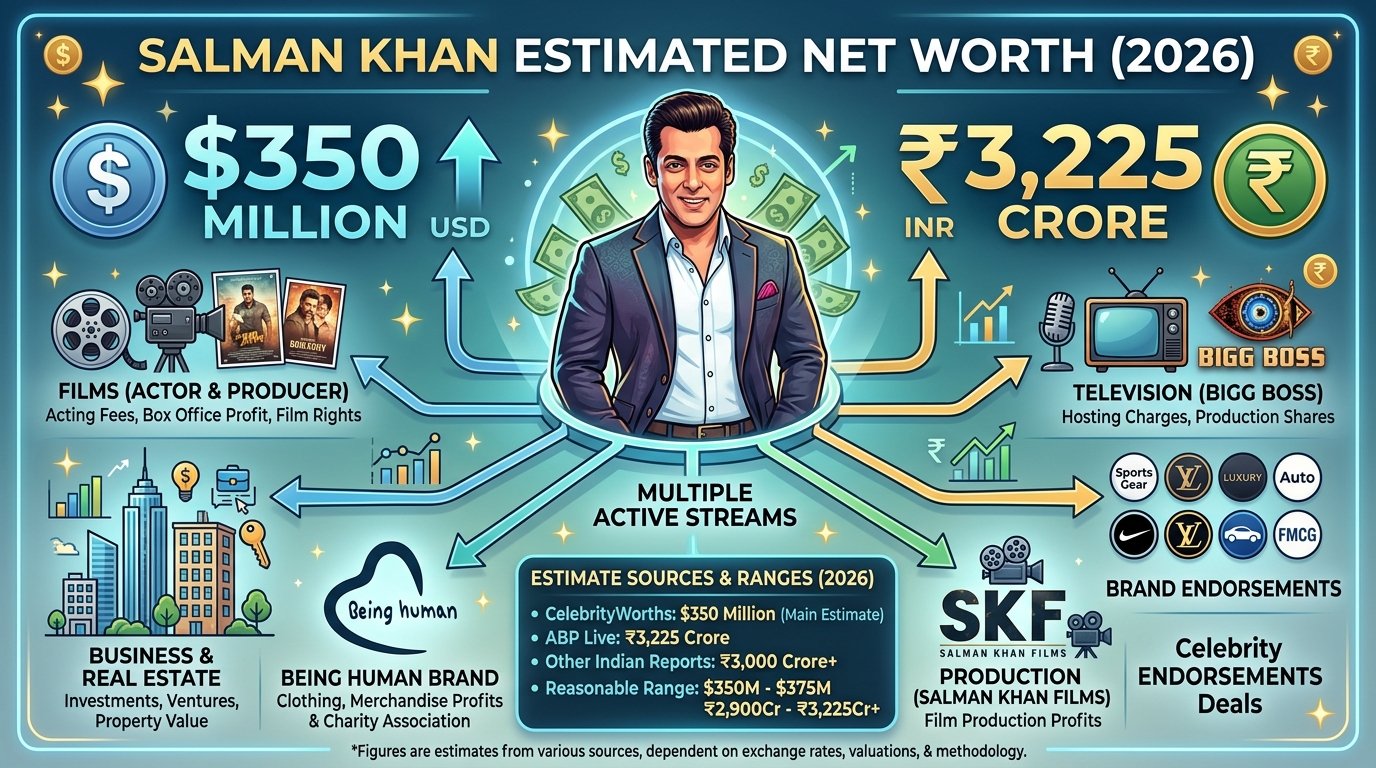Salman Khan net worth from Bollywood films and acting career