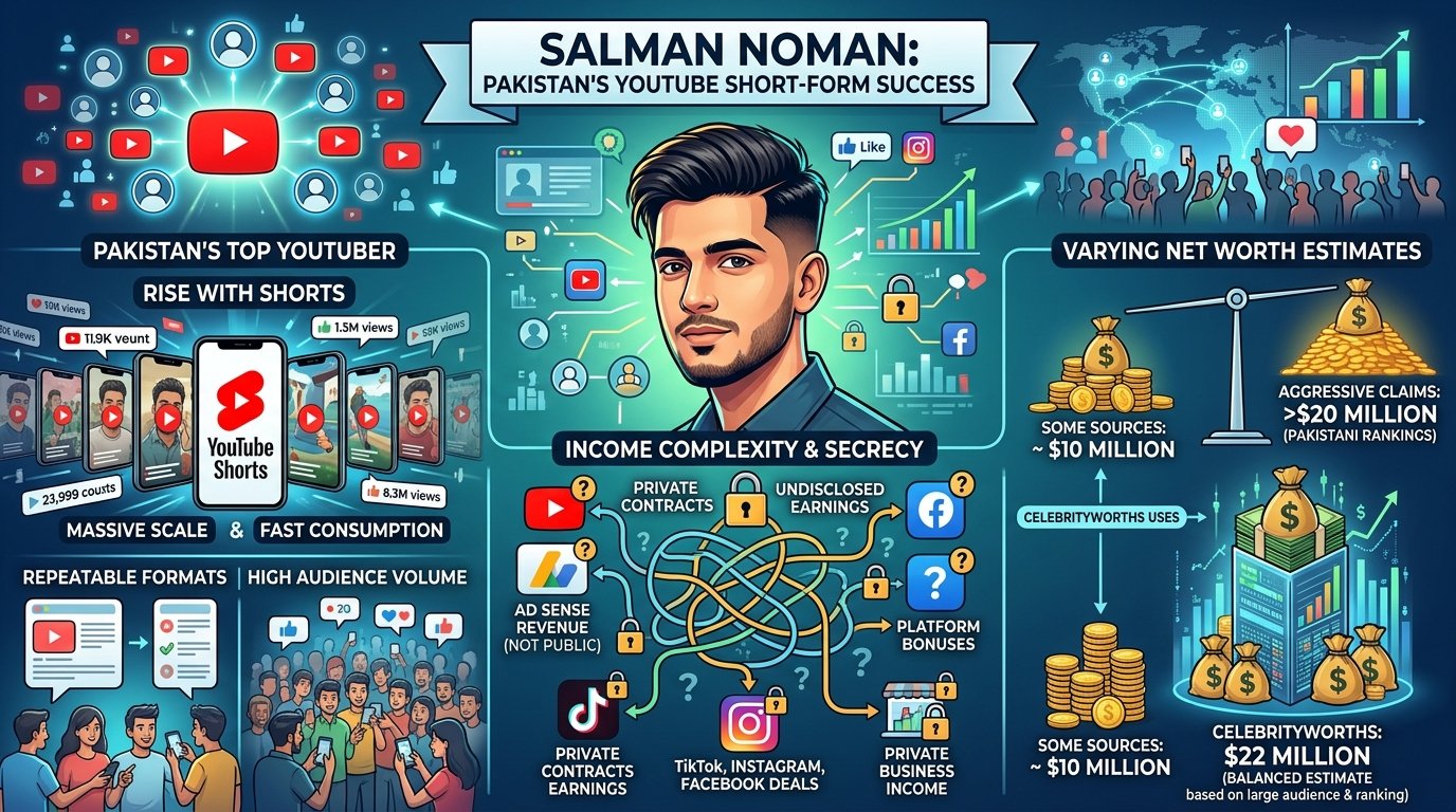 Salman Noman net worth from YouTube Shorts and viral videos