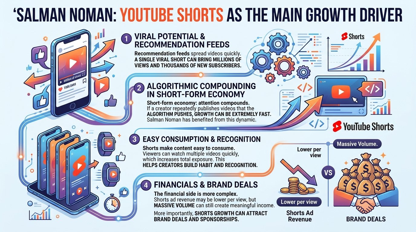 Salman Noman net worth from YouTube income and subscriber growth