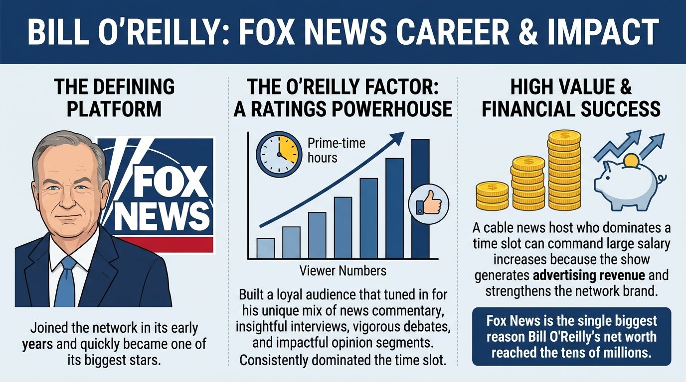 Bill O'Reilly net worth from Fox News salary and The O'Reilly Factor