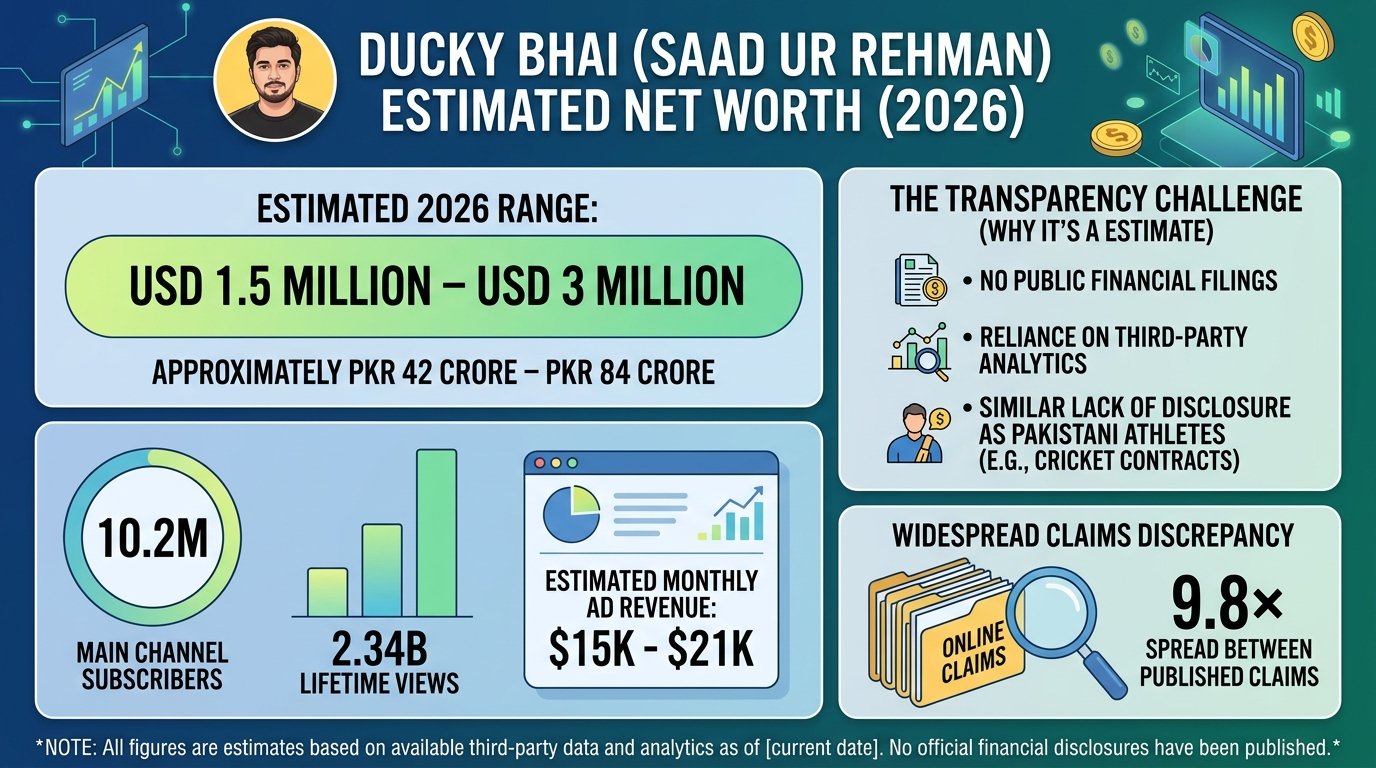 Ducky Bhai, Pakistani YouTuber Saad Ur Rehman, recording content in his Lahore studio setup